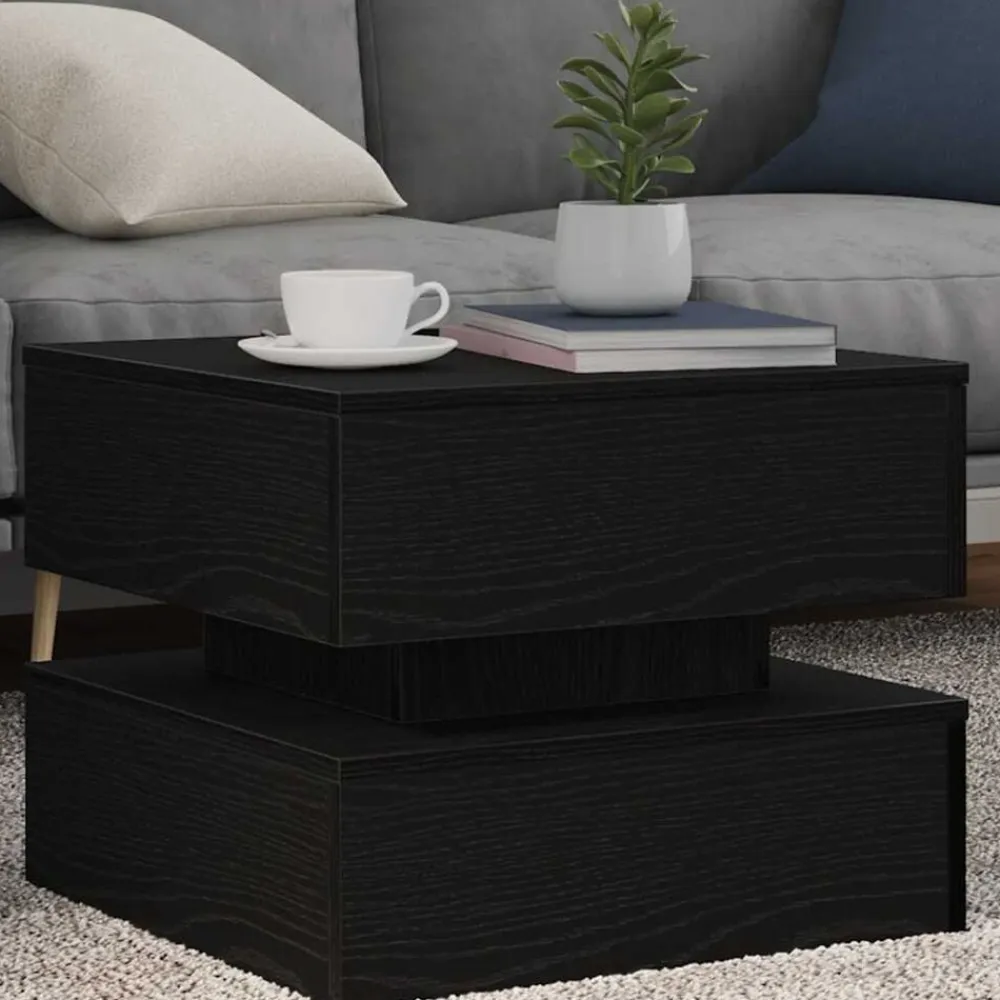 vidaXL Mesas-Mesa de centro con luces LED 50x50x40 cm