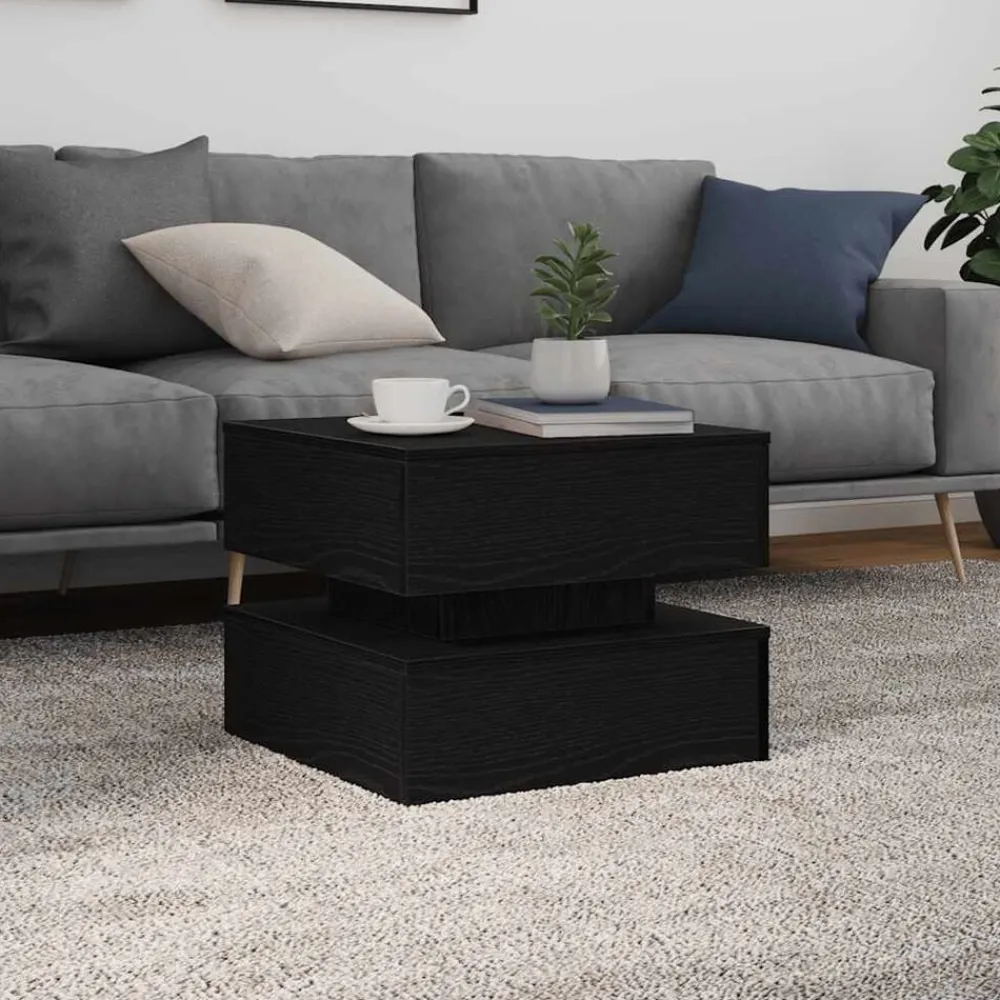 vidaXL Mesas-Mesa de centro con luces LED 50x50x40 cm