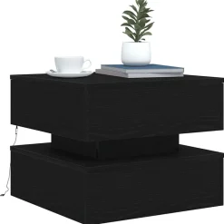 vidaXL Mesas-Mesa de centro con luces LED 50x50x40 cm