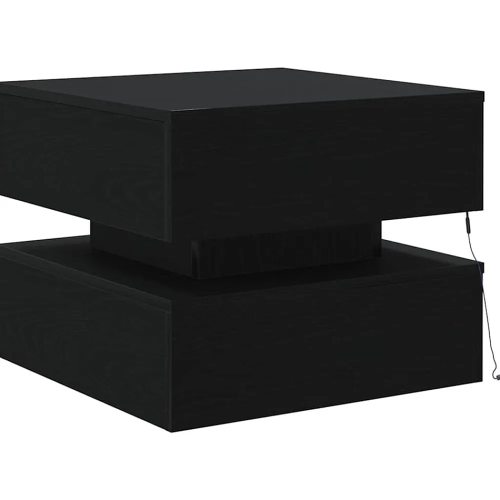vidaXL Mesas-Mesa de centro con luces LED 50x50x40 cm