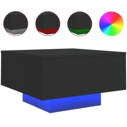 vidaXL Mesas-Mesa de centro con luces LED 55x55x31 cm