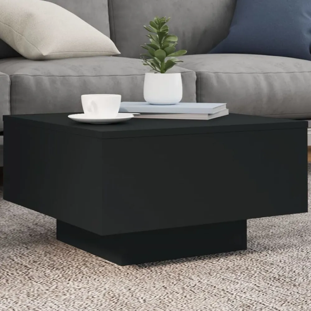 vidaXL Mesas-Mesa de centro con luces LED 55x55x31 cm