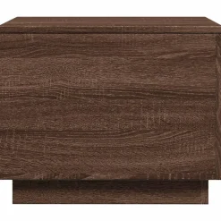 vidaXL Mesa de centro con luces LED marrón roble 50x50x40 cm Marr&oacute;n roble Sale