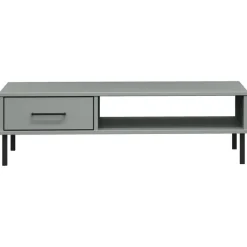 vidaXL Mesa de centro con patas de metal OSLO madera maciza pino Gris Best
