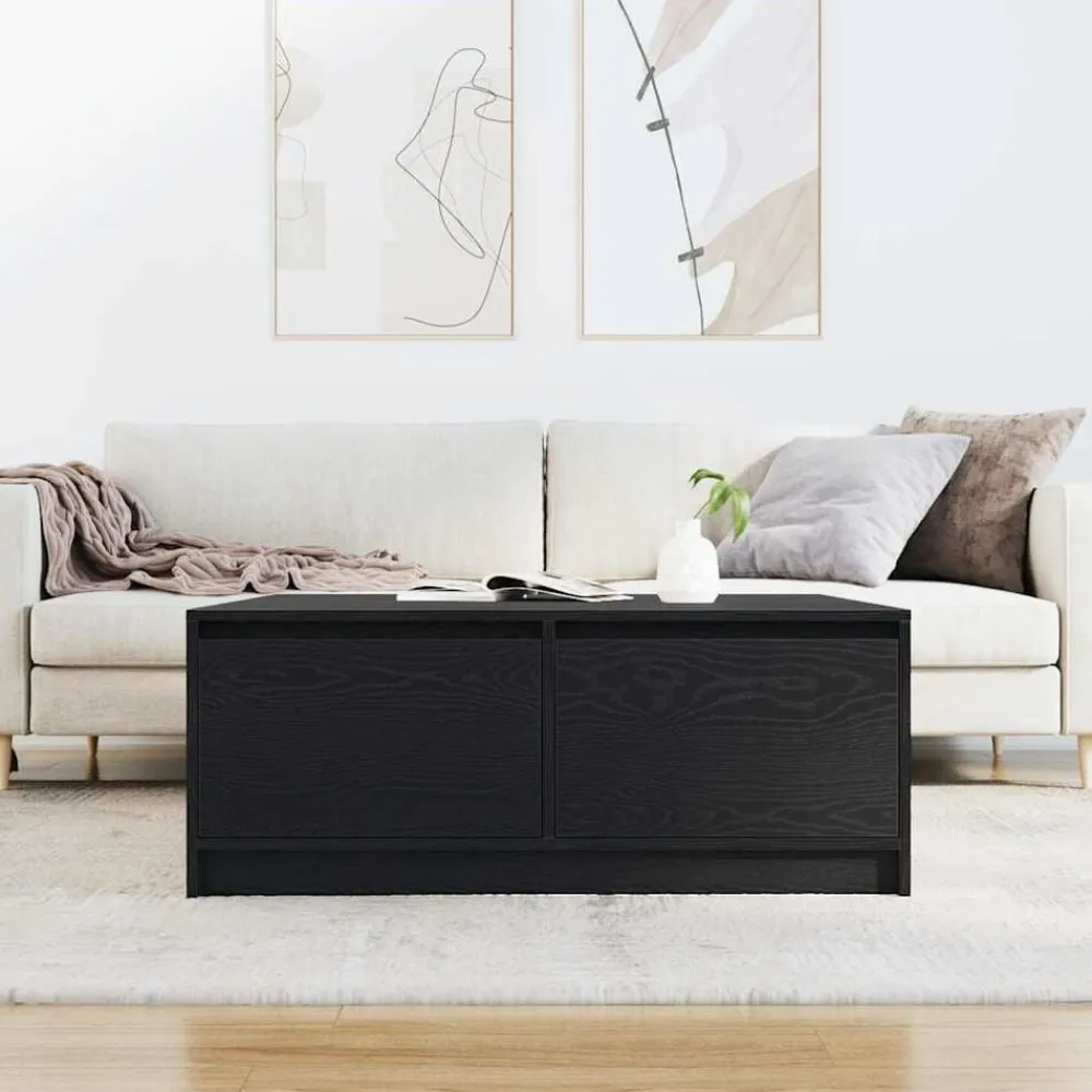 vidaXL Mesas-Mesa de centro con cajones 100x100x40 cm