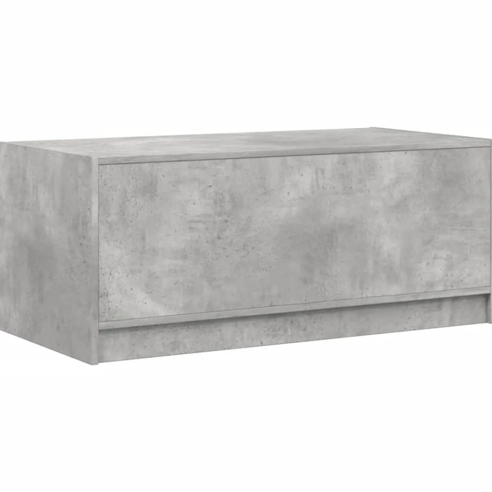 vidaXL Mesa de centro con puertas de vidrio grs hormigón 102x50x42 cm Gris hormigón Online