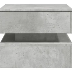 vidaXL Mesa de centro con luces LED gris hormigón 50x50x40 cm Gris hormigón New