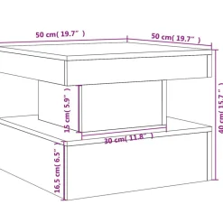vidaXL Mesa de centro con luces LED 50x50x40 cm Blanco Hot