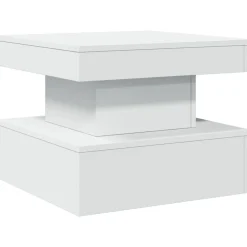 vidaXL Mesa de centro con luces LED 50x50x40 cm Blanco Hot