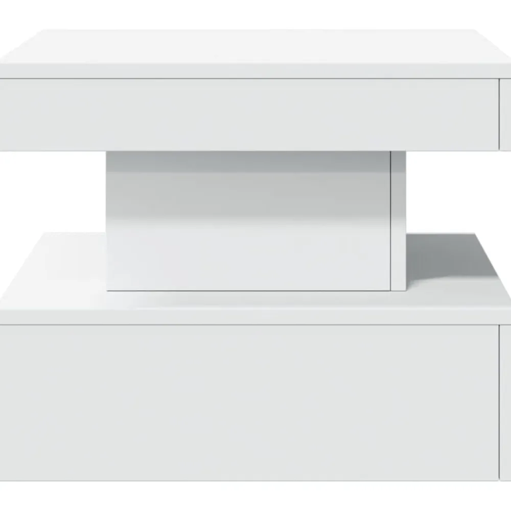vidaXL Mesa de centro con luces LED 50x50x40 cm Blanco Hot