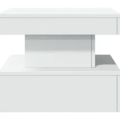 vidaXL Mesa de centro con luces LED 50x50x40 cm Blanco Hot
