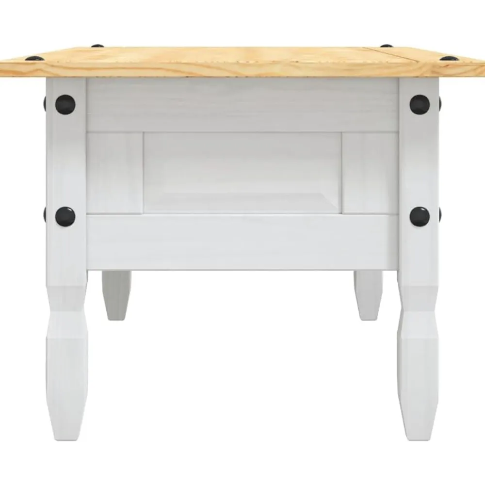 vidaXL Mesa de centro Corona Range pino mexicano 100x55x44 cm Blanco Discount