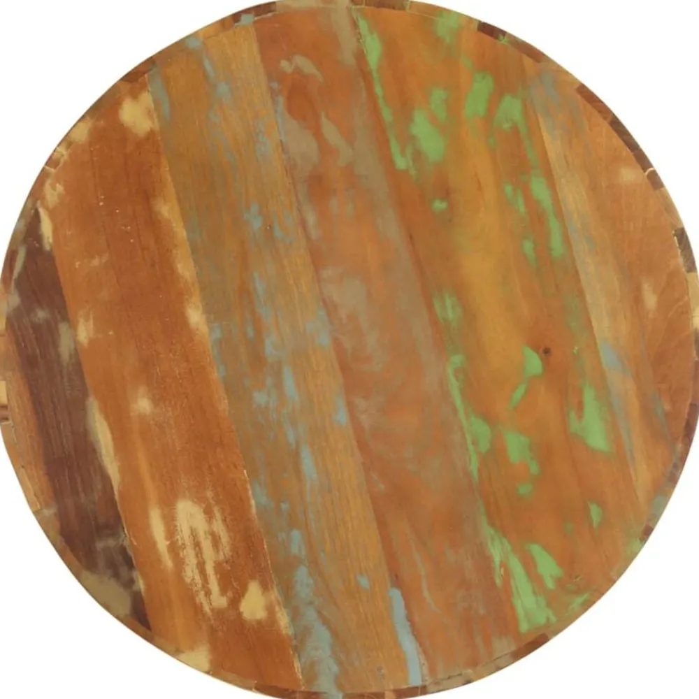 vidaXL Mesa de centro de madera maciza reciclada Ø65x31 cm New