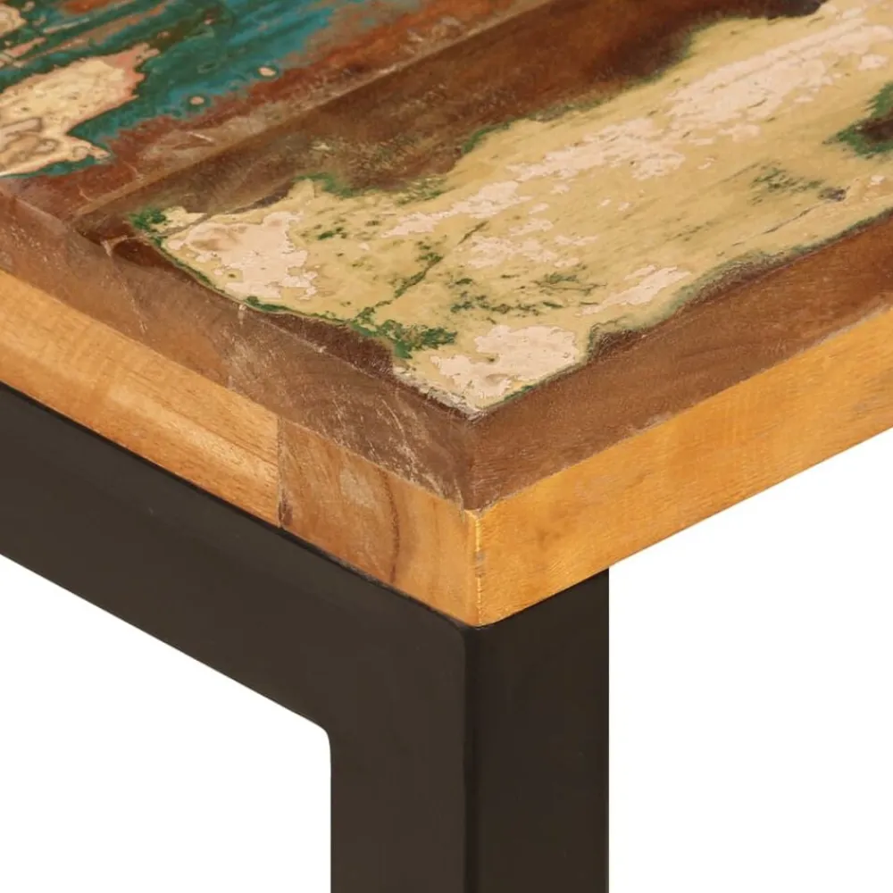 vidaXL Mesas-Mesa de centro de madera maciza reciclada y acero 100x50x35 cm