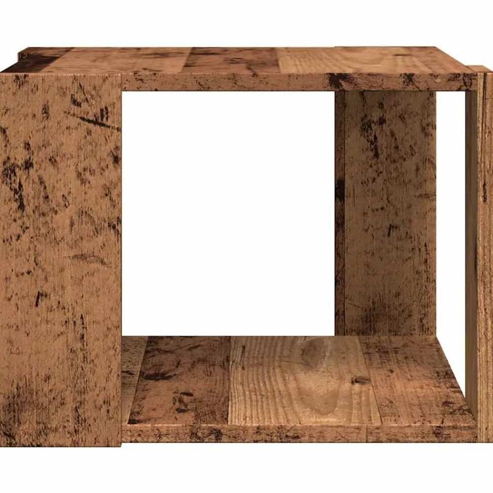 vidaXL Mesa de centro de madera contrachapada envejecida 40x40x30 cm Madera envejecida Best
