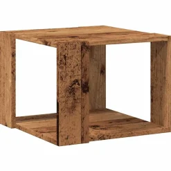 vidaXL Mesa de centro de madera contrachapada envejecida 40x40x30 cm Madera envejecida Best