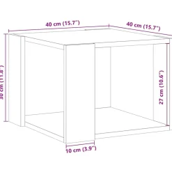 vidaXL Mesa de centro de madera contrachapada envejecida 40x40x30 cm Madera envejecida Best