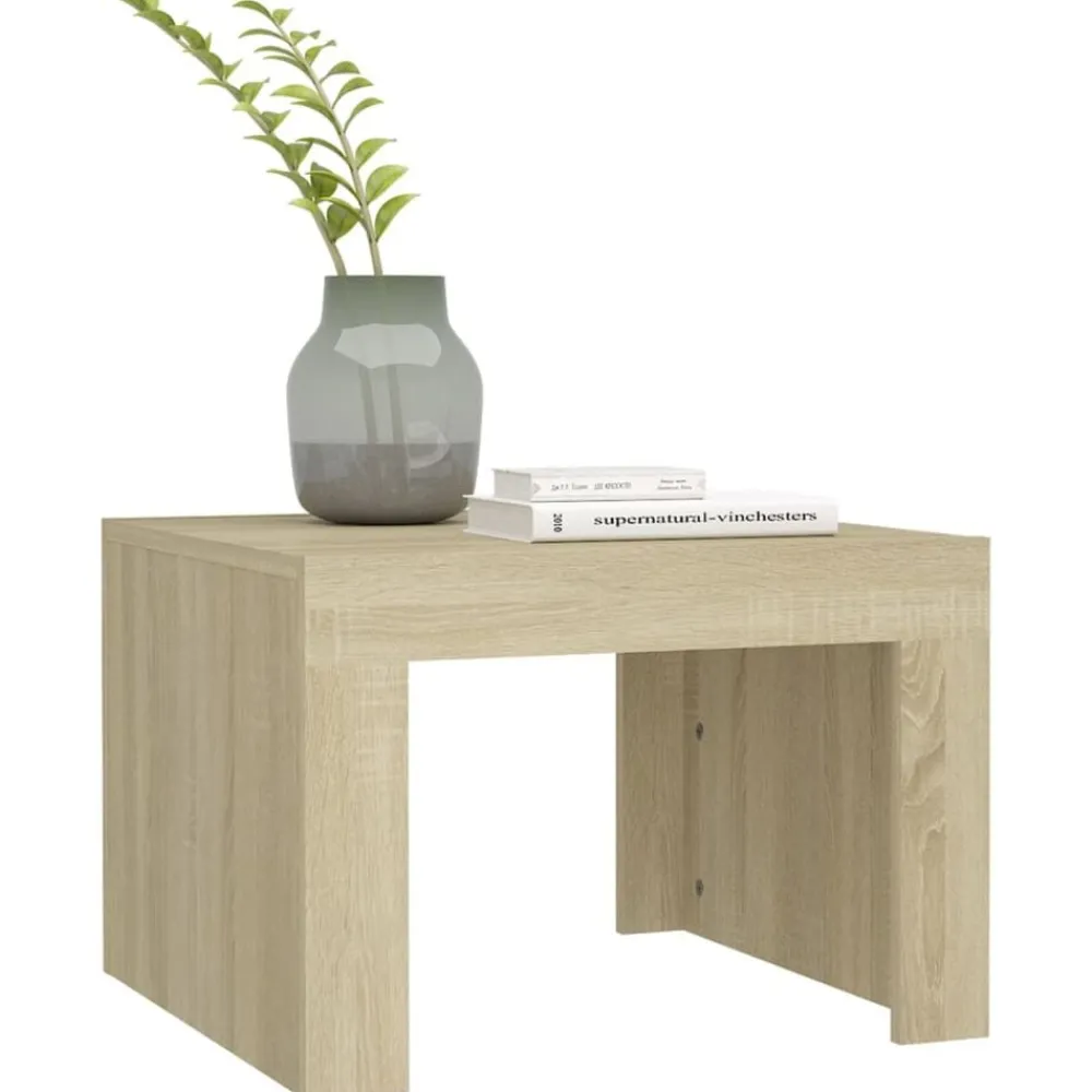 vidaXL Mesa de centro de madera contrachapada color roble 50x50x35 cm Roble Sonoma Best