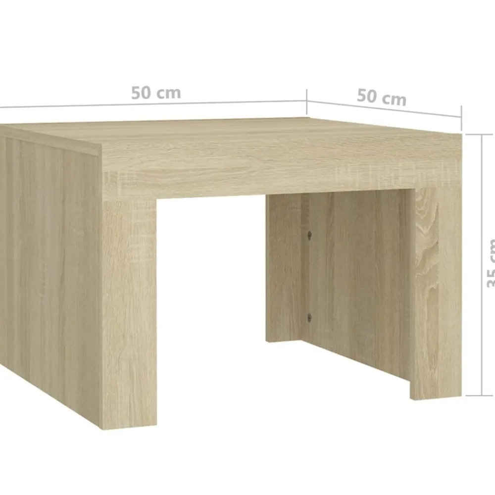 vidaXL Mesa de centro de madera contrachapada color roble 50x50x35 cm Roble Sonoma Best