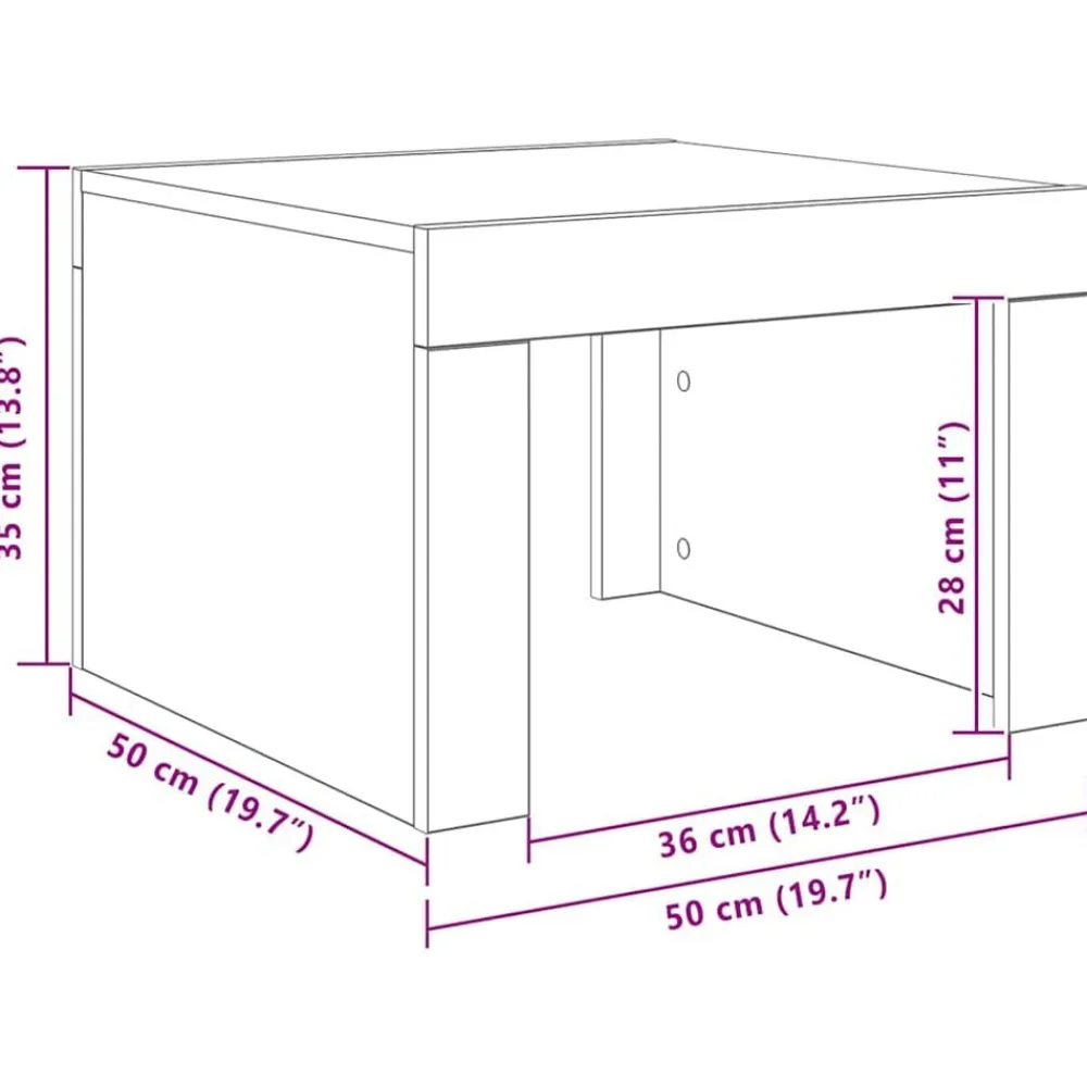 vidaXL Mesa de centro de madera contrachapada color roble 50x50x35 cm Roble Sonoma Best