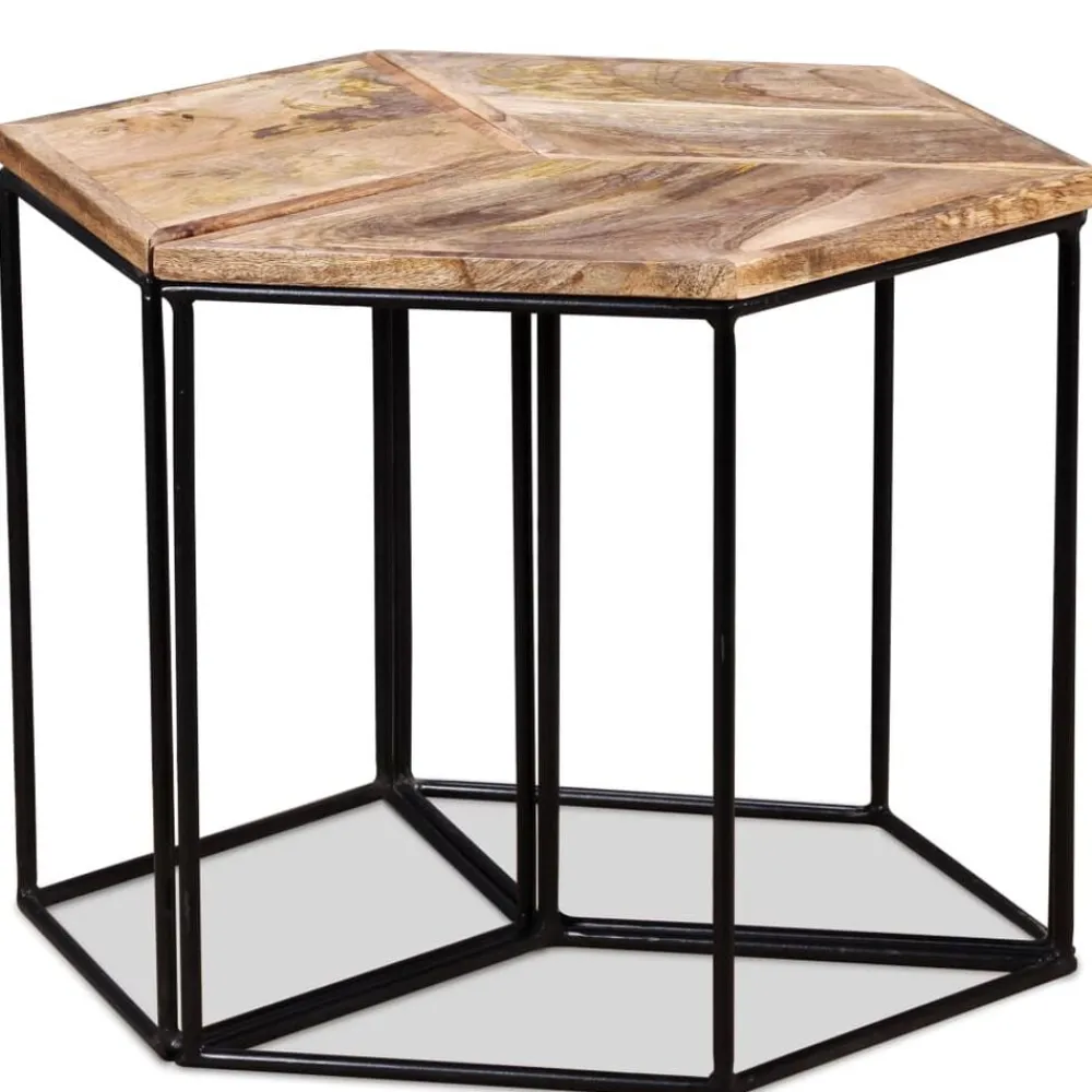 vidaXL Mesa de centro de madera maciza de mango 56x48x40 cm Best