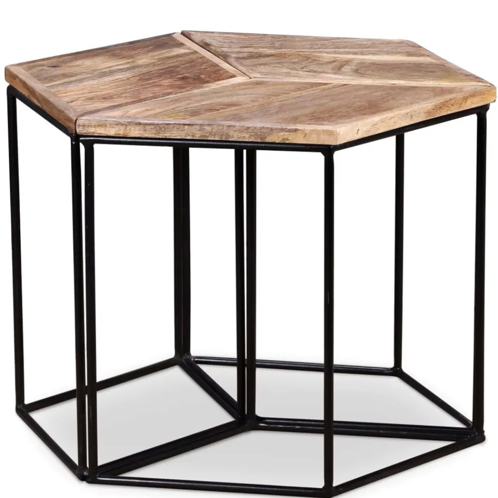 vidaXL Mesa de centro de madera maciza de mango 56x48x40 cm Best