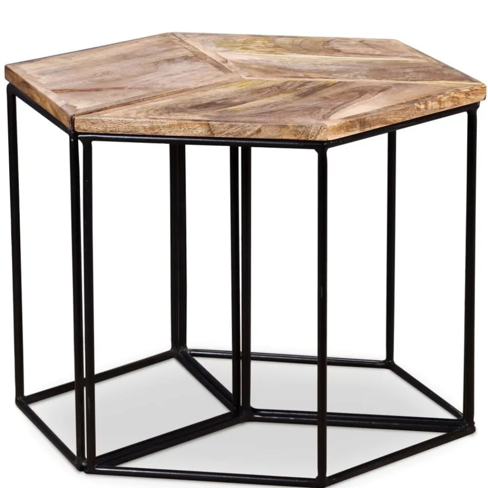 vidaXL Mesa de centro de madera maciza de mango 56x48x40 cm Best