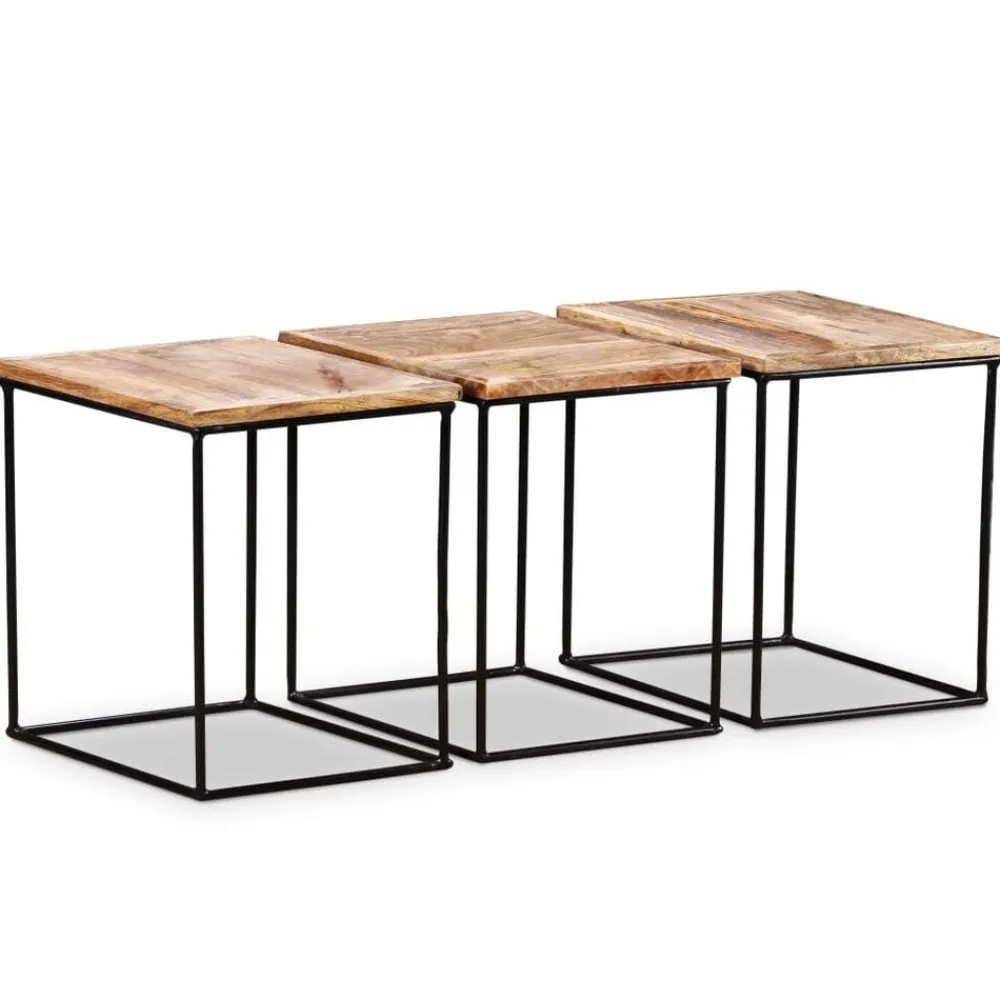 vidaXL Mesa de centro de madera maciza de mango 56x48x40 cm Best