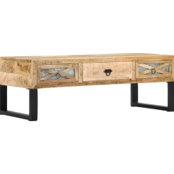 vidaXL Mesas-Mesa de centro de madera maciza de mango 110x50x38 cm