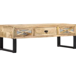 vidaXL Mesas-Mesa de centro de madera maciza de mango 110x50x38 cm