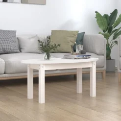 vidaXL Mesa de centro de madera maciza de pino 80x40x35 cm Blanco Online