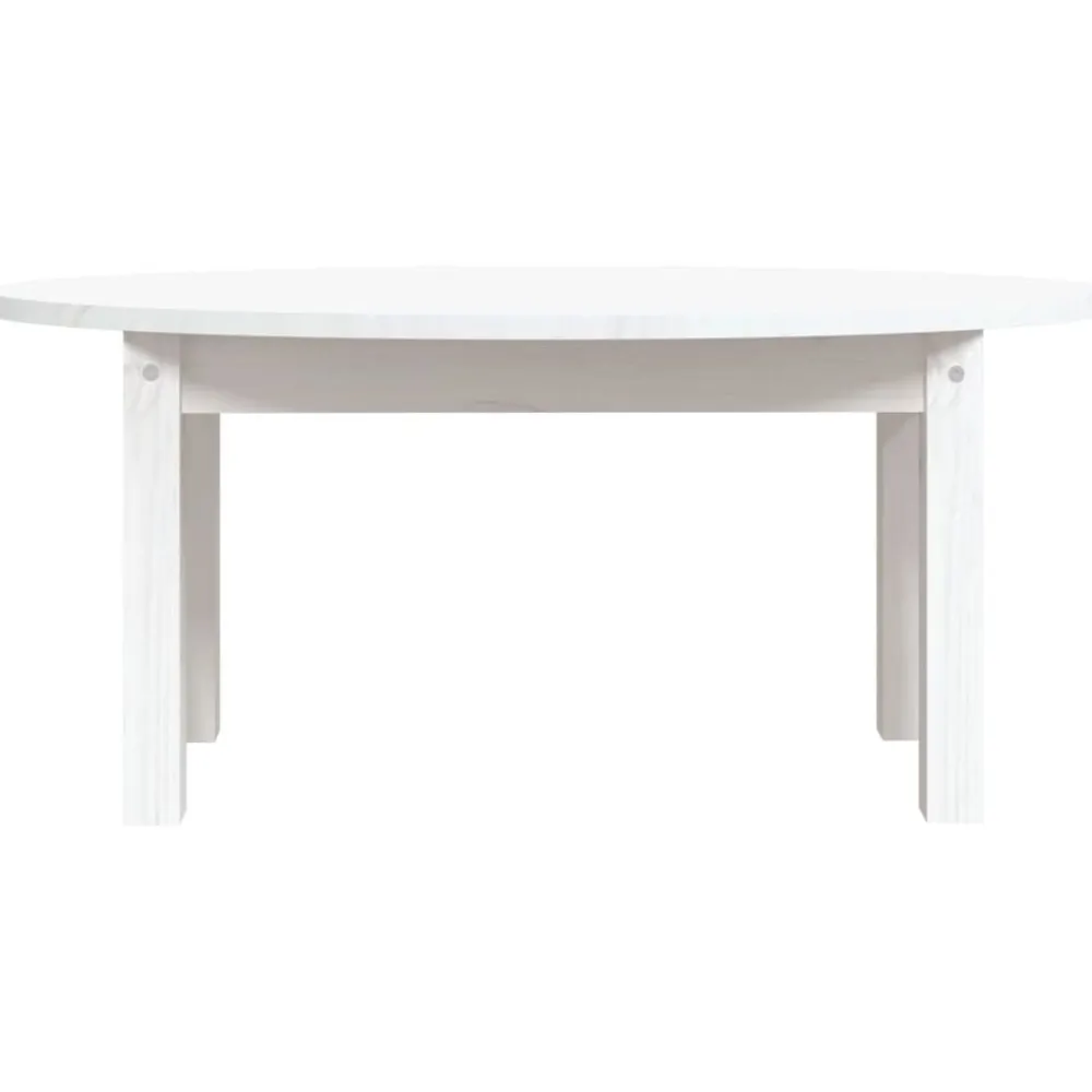 vidaXL Mesa de centro de madera maciza de pino 80x40x35 cm Blanco Online
