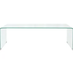 vidaXL Mesas-Mesa de centro de vidrio templado transparente 98x45x30 cm