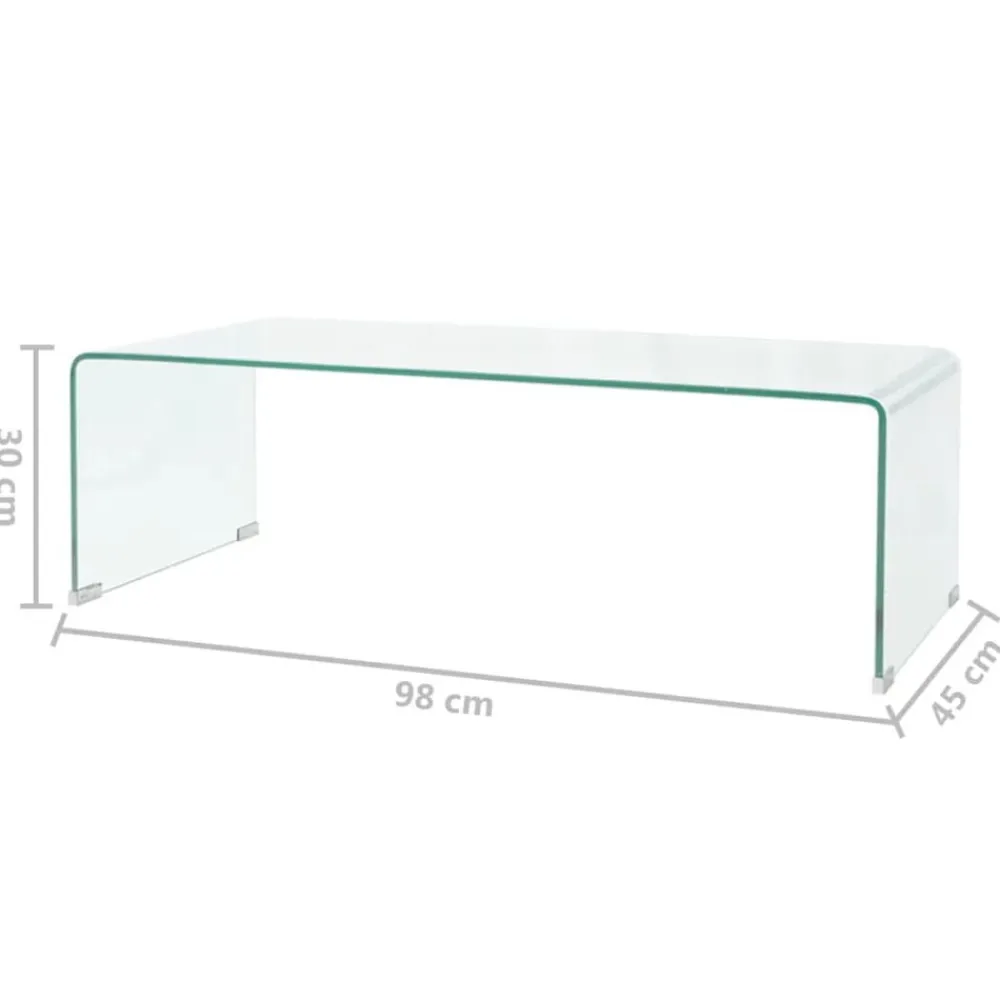 vidaXL Mesas-Mesa de centro de vidrio templado transparente 98x45x30 cm