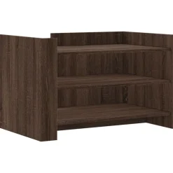 vidaXL Mesas-Mesa de centro de madera de ingeniería marrón roble 80x50x50 cm