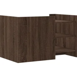 vidaXL Mesas-Mesa de centro de madera de ingeniería marrón roble 80x50x50 cm