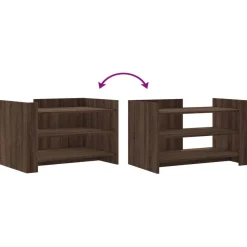 vidaXL Mesas-Mesa de centro de madera de ingeniería marrón roble 80x50x50 cm