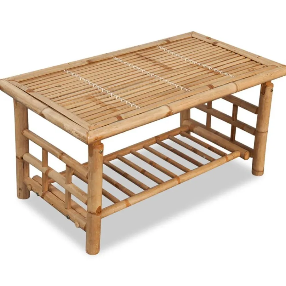 vidaXL Mesas-Mesa de centro de bambú 90x50x45 cm
