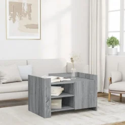 vidaXL Mesas-Mesa de centro de madera de ingeniería 80x50x50 cm