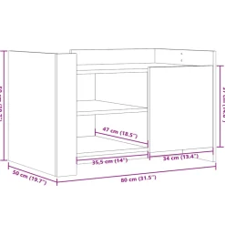 vidaXL Mesas-Mesa de centro de madera de ingeniería 80x50x50 cm