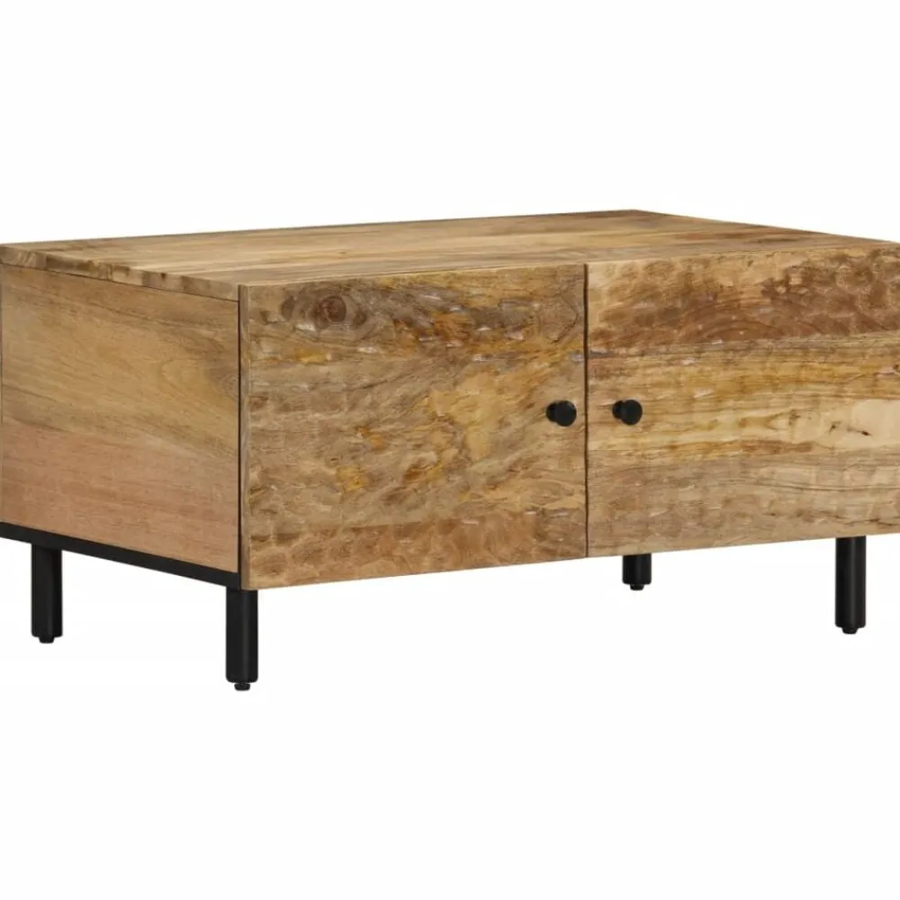 vidaXL Mesas-Mesa de centro de madera maciza de mango 80x50x40 cm