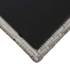 vidaXL Muebles De Jardín-Mesa de centro de ratán sintético y vidrio 45x45x40 cm