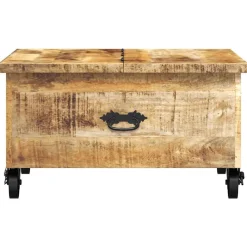 vidaXL Mesas-Mesa de centro de madera de mango rugosa 70x70x40 cm