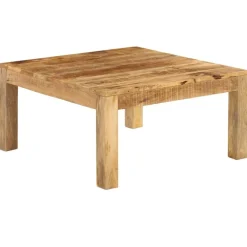 vidaXL Mesa de centro de madera maciza de mango 80x80x40 cm