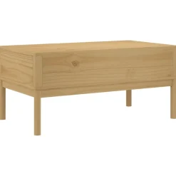 vidaXL Mesas-Mesa de centro FLORO madera de pino marrón cera 99x55,5x45 cm