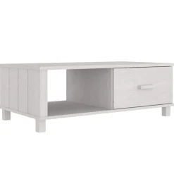 vidaXL Mesa de centro HAMAR madera maciza de pino 100x55x35 cm Blanco Hot