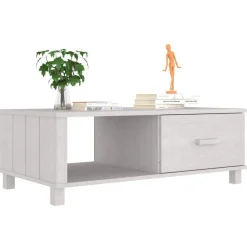 vidaXL Mesa de centro HAMAR madera maciza de pino 100x55x35 cm Blanco Hot