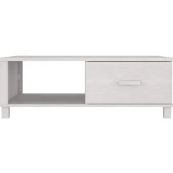 vidaXL Mesa de centro HAMAR madera maciza de pino 100x55x35 cm Blanco Hot