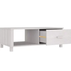 vidaXL Mesa de centro HAMAR madera maciza de pino 100x55x35 cm Blanco Hot