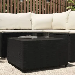 vidaXL Muebles De Jardín-Mesa de centro jardín cuadrada ratán sintético 50x50x30cm